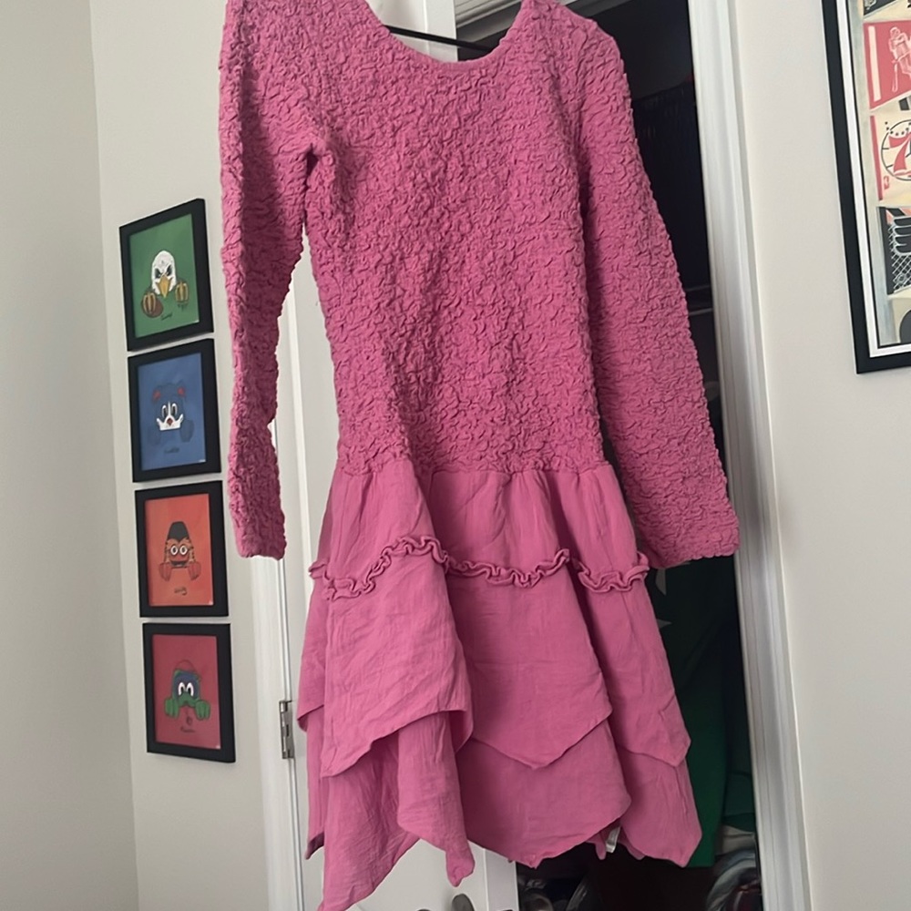 NWT free people mini dress open back - long sleeve
